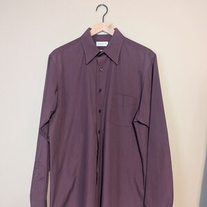 Men's Dark Maroon Button-Up Shirt